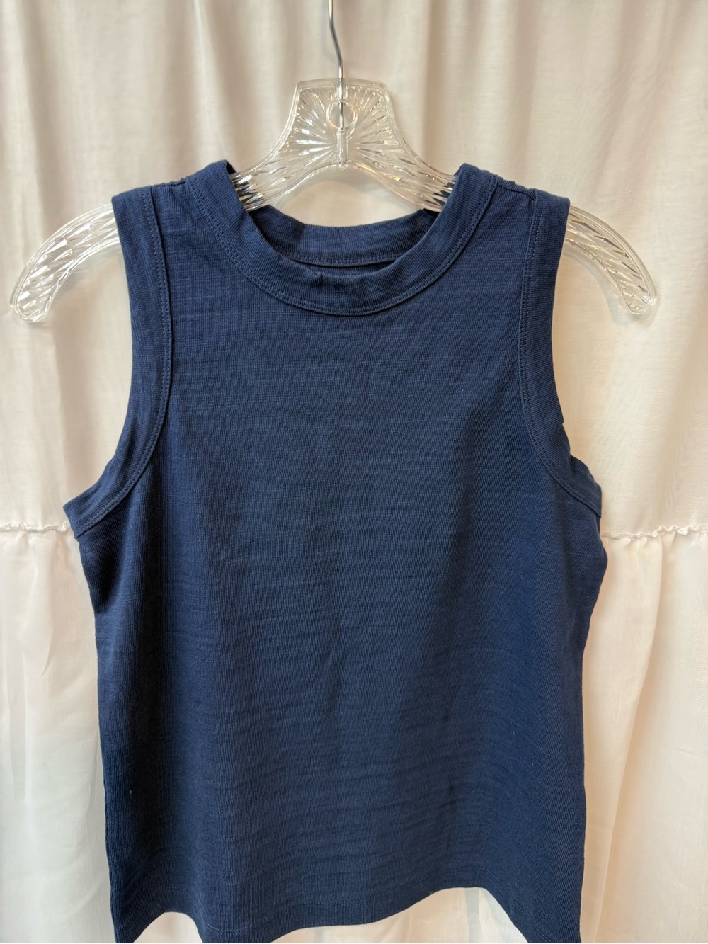 LOFT Dark Navy Ribbed High-Neck Tank🌻